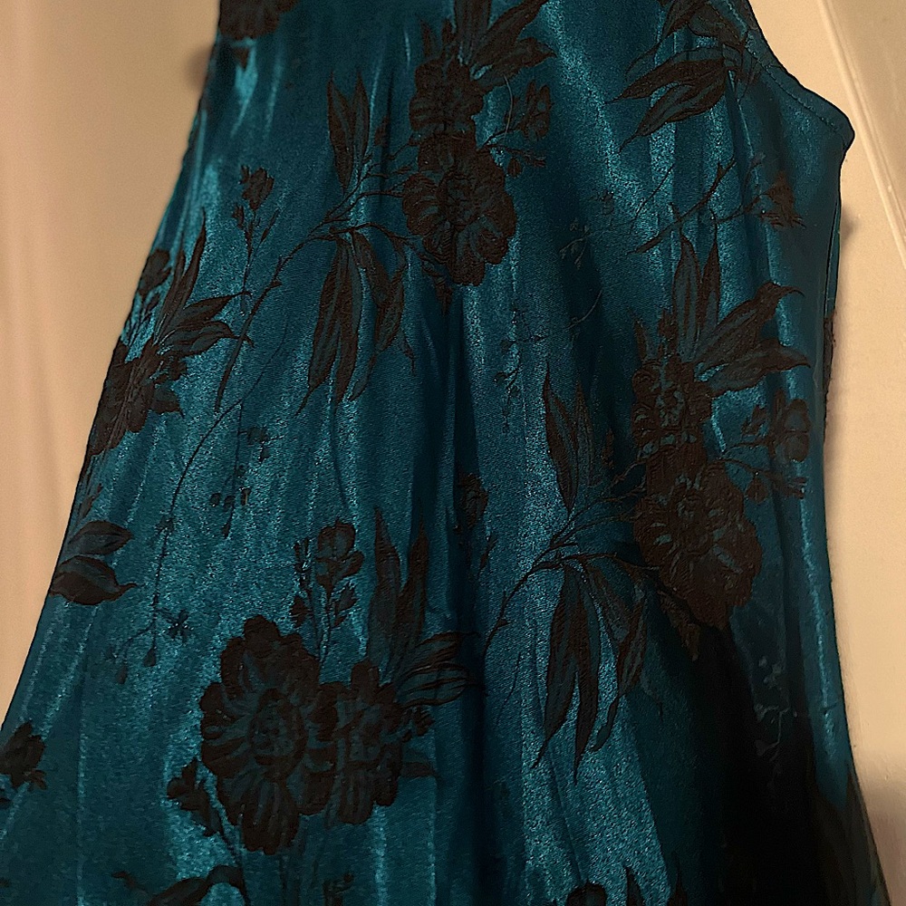 Blue and black floral maxi dress